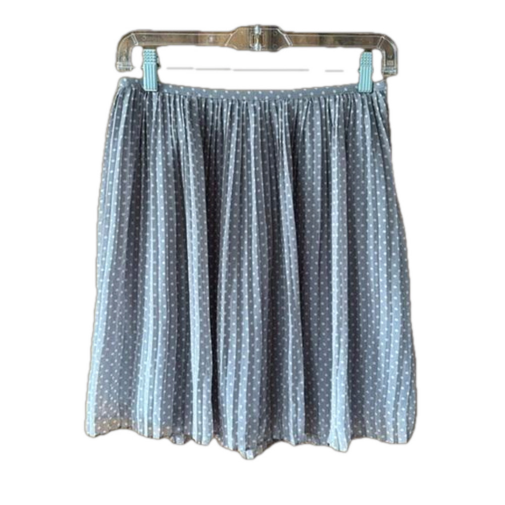 Smart Set Pleated Mini Skirt Grey with White Polka Dots Cute Coquette Girl - Picture 3 of 13